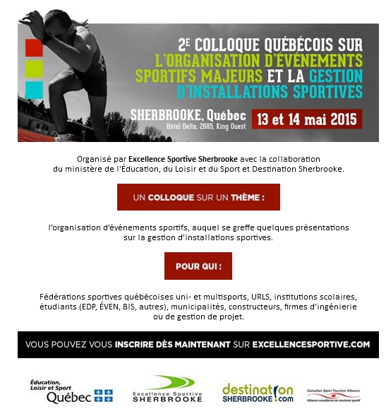 INVITATION – 2e Colloque québécois sur l’organisation d’événements sportifs et la gestion d’installations sportives
